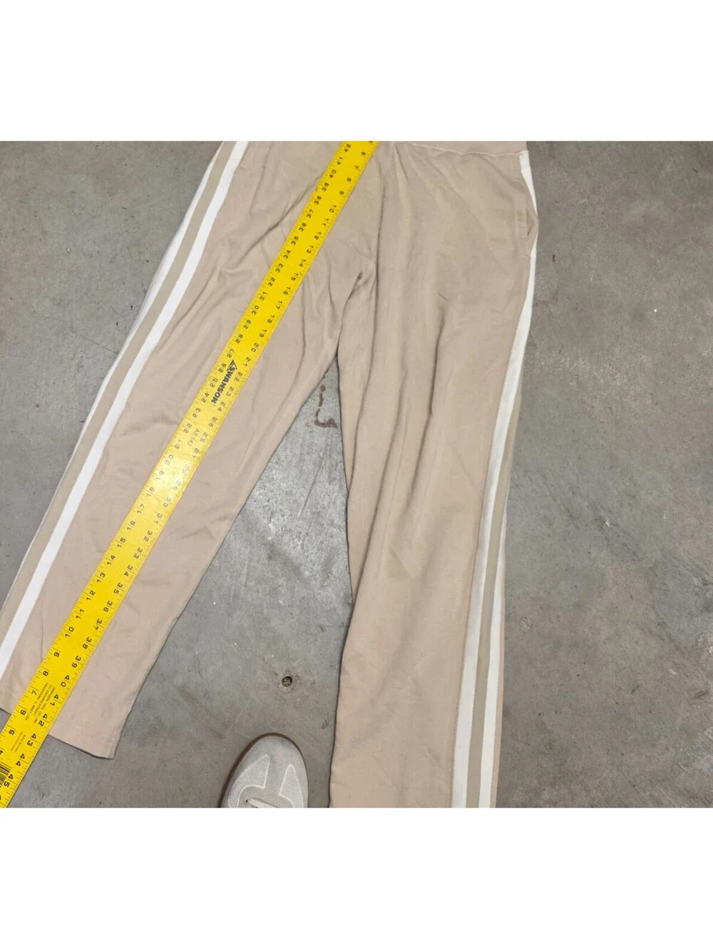 Reigning Champ Beige Side Stripe Sweatpants L x 29 Cotton Fleece